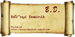 Bényi Dominik névjegykártya